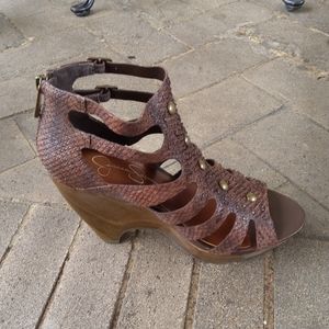 Brown wedge sandal